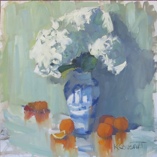 Sunlit Spode with Hydrangeas