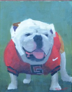 Sonny Seiler Portrait of Russ, Bulldog Painting