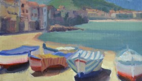 Five Italian Boats in Waiting