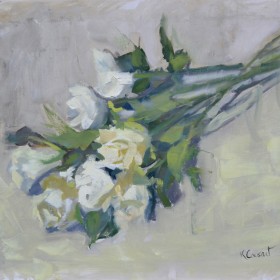 Long Stemmed Roses Tossed on Table