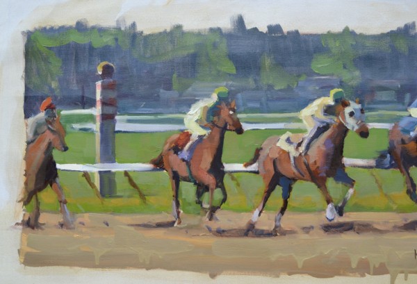 Syracuse Horse Race-Left side of painting