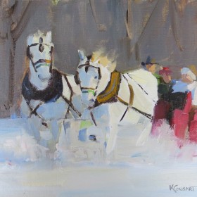 White Horses in Snow