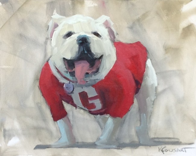 Georgia Bulldawg on Linen